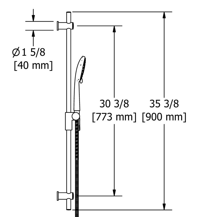 Riobel Handshower Set with 36" Slide Bar and 3Function Handshower Wayfair